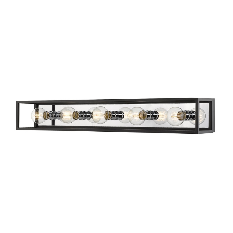 Z-Lite 480-5V-MB-CH Kube Five Light Vanity, Matte Black / Chrome
