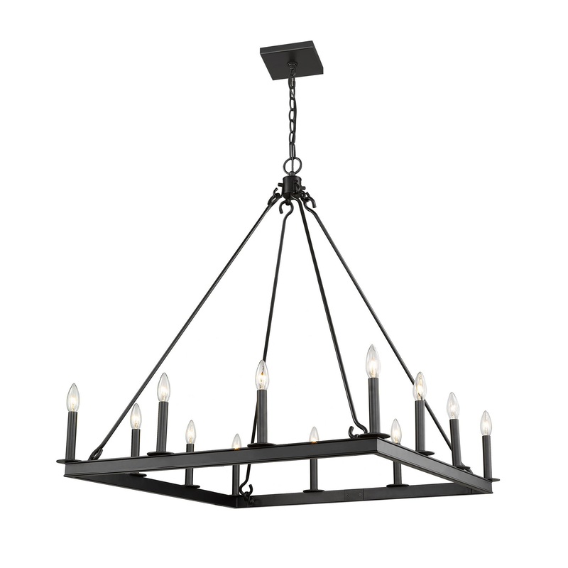Z-Lite 482S-12MB Barclay 12 Light Chandelier, Matte Black
