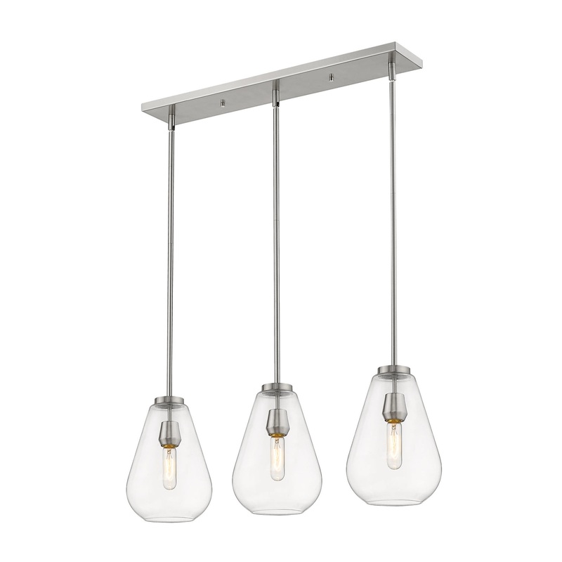 Z-Lite 488P8-3L-BN Ayra Three Light Island Pendant, Brushed Nickel