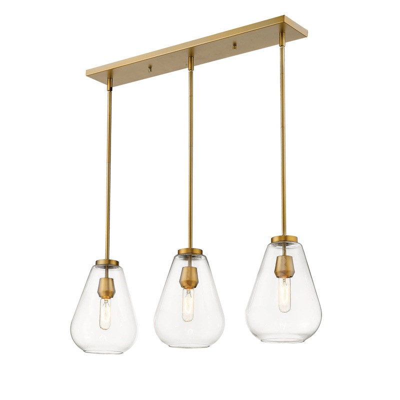 Z-Lite 488P8-3L-OBR Ayra Three Light Island Pendant, Olde Brass