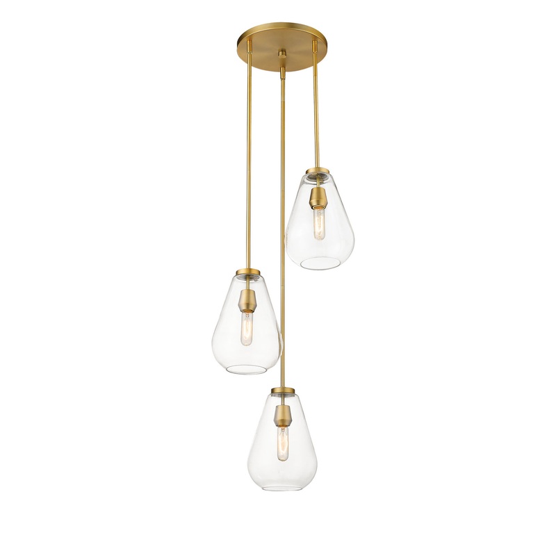 Z-Lite 488P8-3R-OBR Ayra Three Light Pendant, Olde Brass