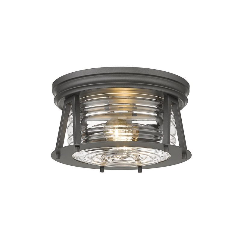 Z-Lite 491F2-BRZ Cape Harbor Two Light Flush Mount, Bronze