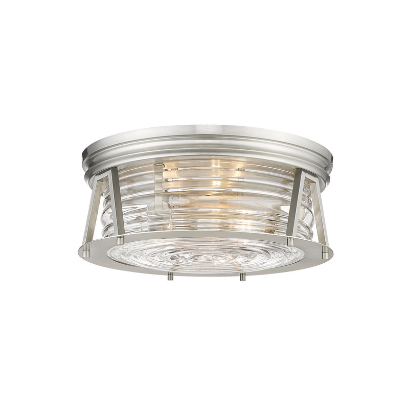 Z-Lite 491F3-BN Cape Harbor Three Light Flush Mount, Brushed Nickel