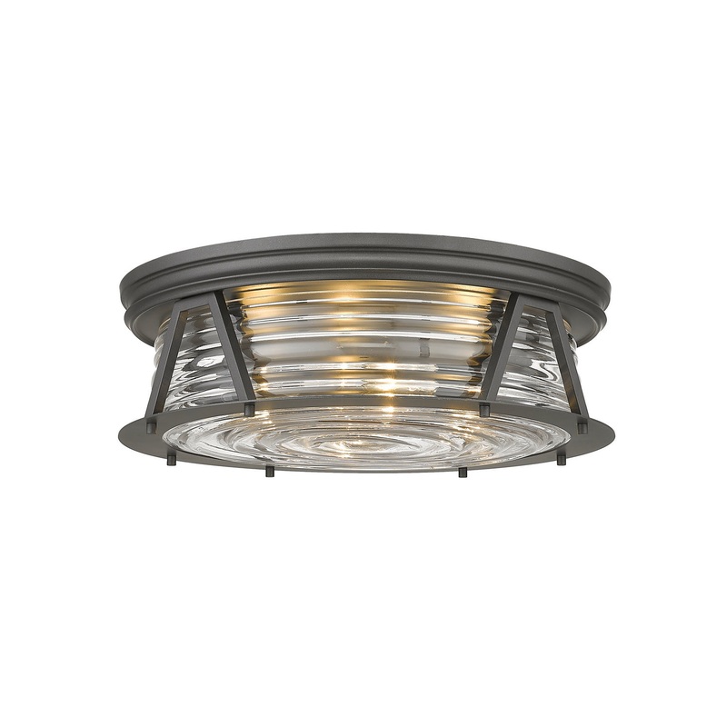 Z-Lite 491F4-BRZ Cape Harbor Four Light Flush Mount, Bronze