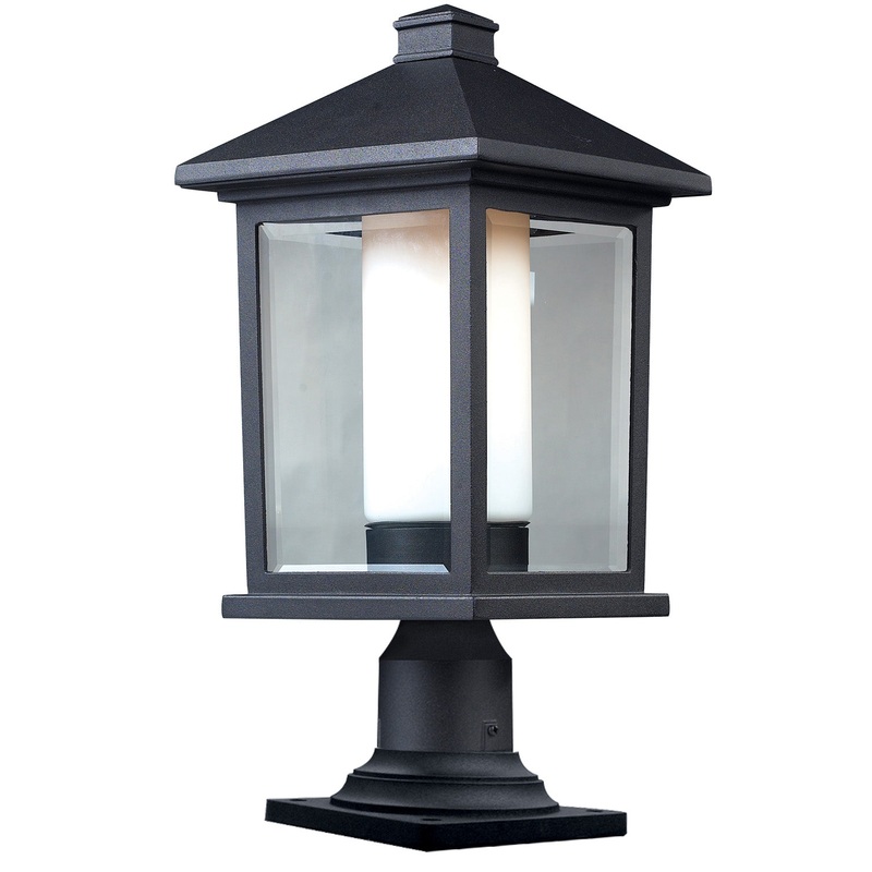Z-Lite 523PHB-533PM-BK Mesa One Light Outdoor Pier Mount, Black