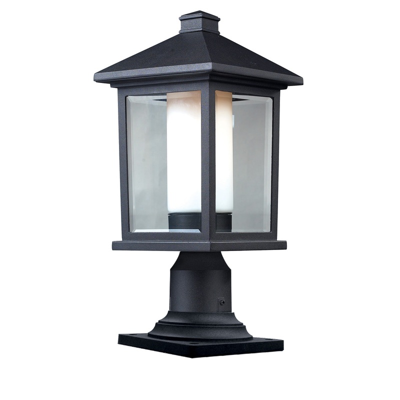 Z-Lite 523PHM-533PM-BK Mesa One Light Outdoor Pier Mount, Black