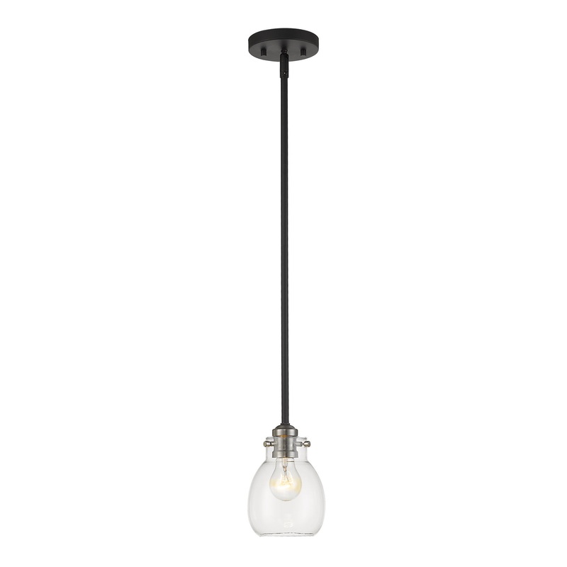 Z-Lite 466MP-MB-BN Kraken One Light Mini Pendant, Matte Black / Brushed Nickel