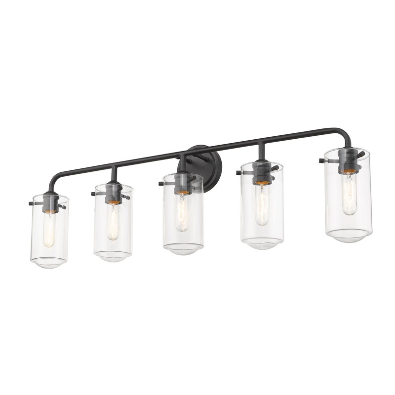Z-Lite 471-5V-MB Delaney Five Light Vanity, Matte Black