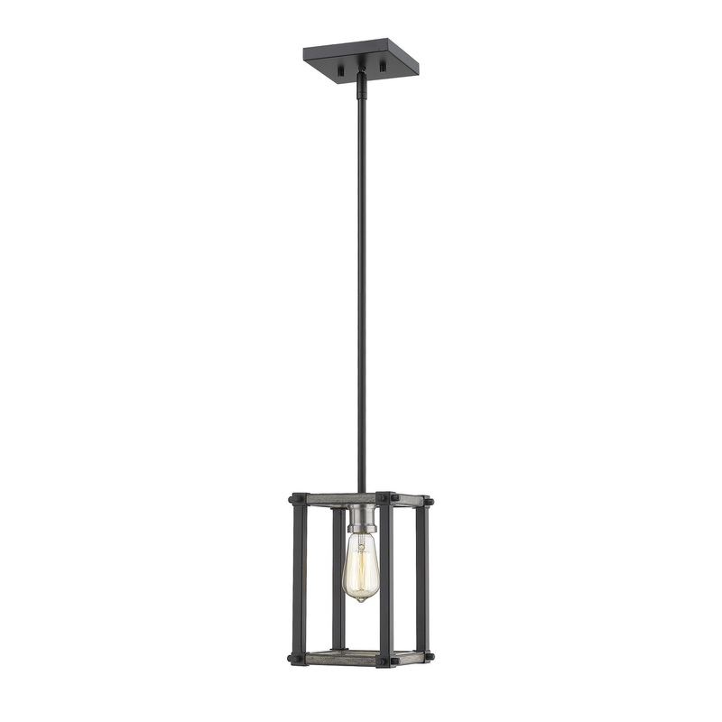 Z-Lite 472MPS-ABB Kirkland One Light Mini Pendant, Ashen Barnboard