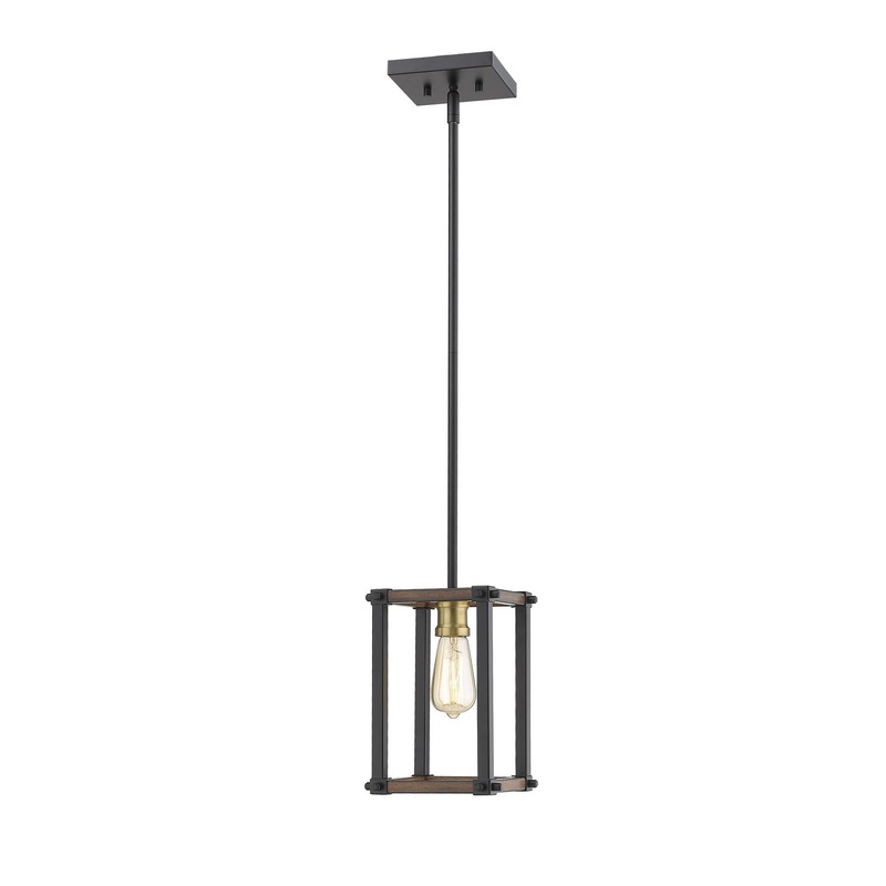 Z-Lite 472MPS-RM Kirkland One Light Mini Pendant, Rustic Mahogany