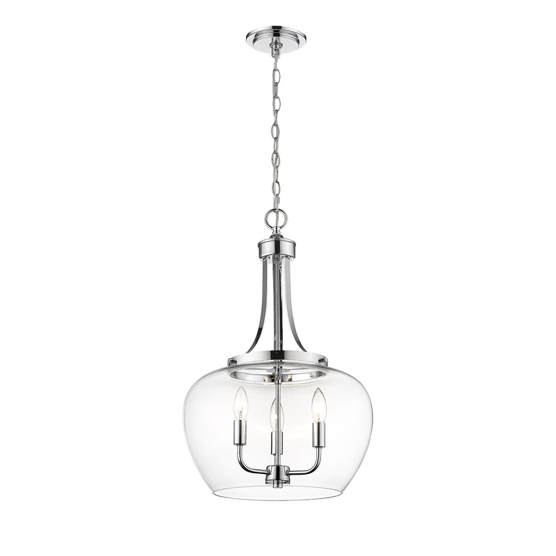 Z-Lite 473P16-CH Joliet Three Light Pendant, Chrome