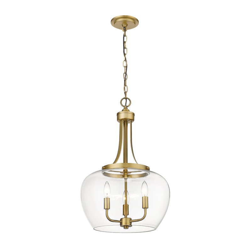 Z-Lite 473P16-OBR Joliet Three Light Pendant, Olde Brass