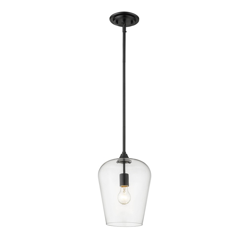 Z-Lite 473P9-MB Joliet One Light Pendant, Matte Black