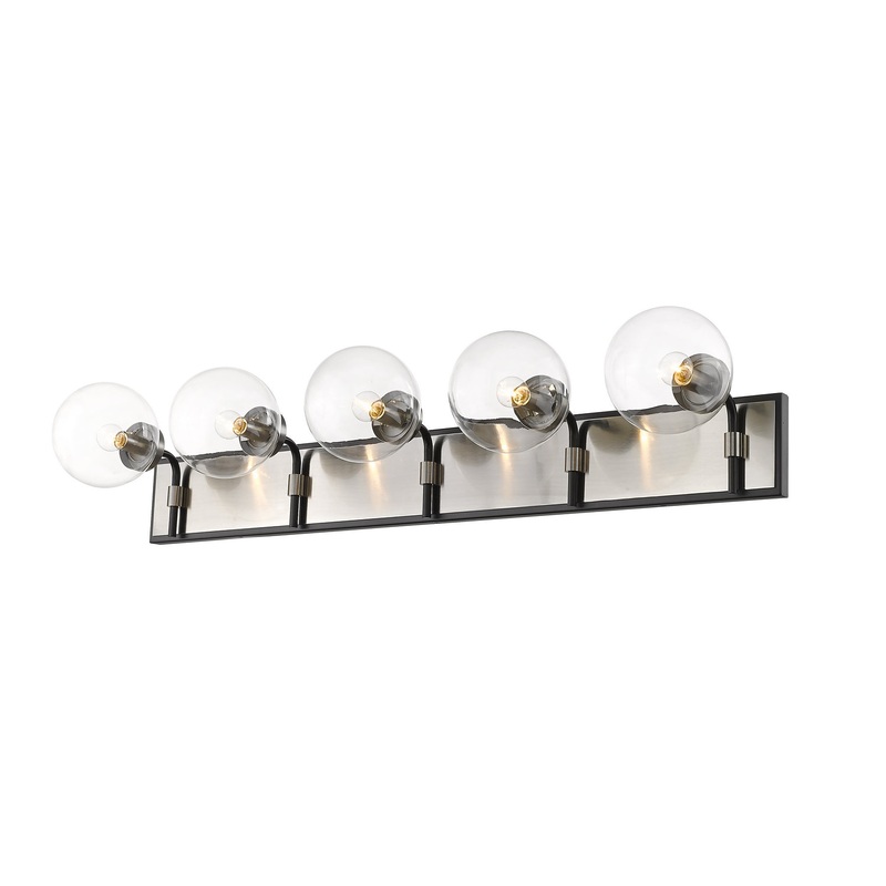 Z-Lite 477-5V-MB-BN Parsons Five Light Vanity, Matte Black / Brushed Nickel