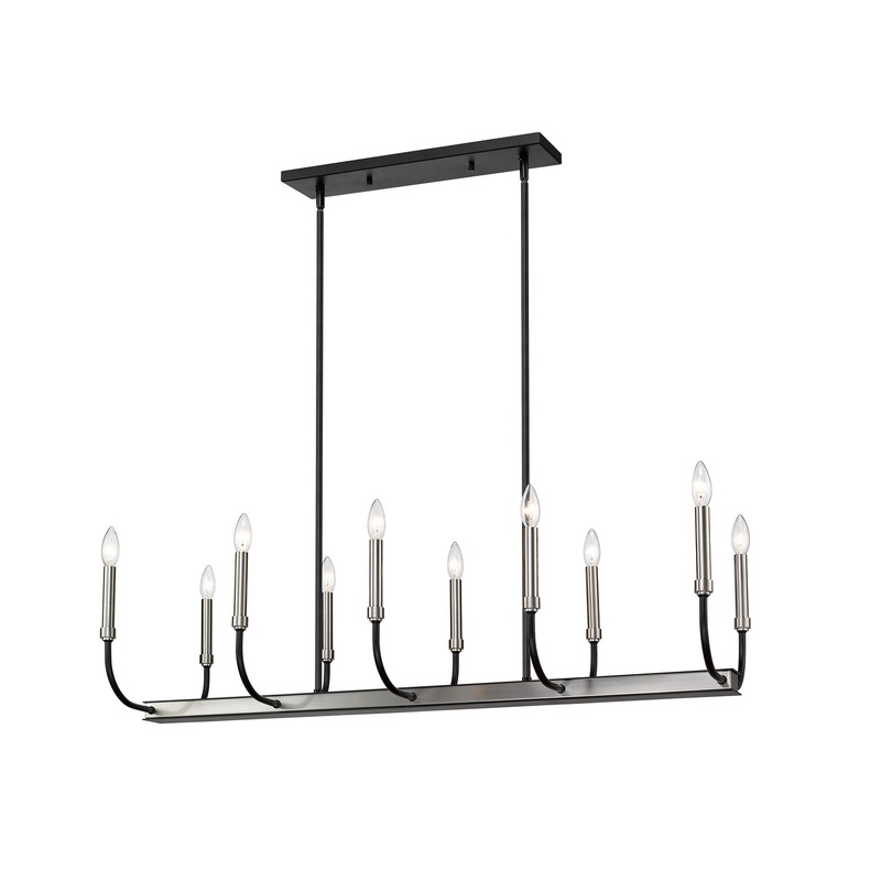 Z-Lite 479-10L-MB-BN Haylie Ten Light Chandelier, Matte Black / Brushed Nickel