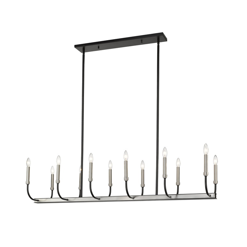 Z-Lite 479-12L-MB-BN Haylie 12 Light Chandelier, Matte Black / Brushed Nickel