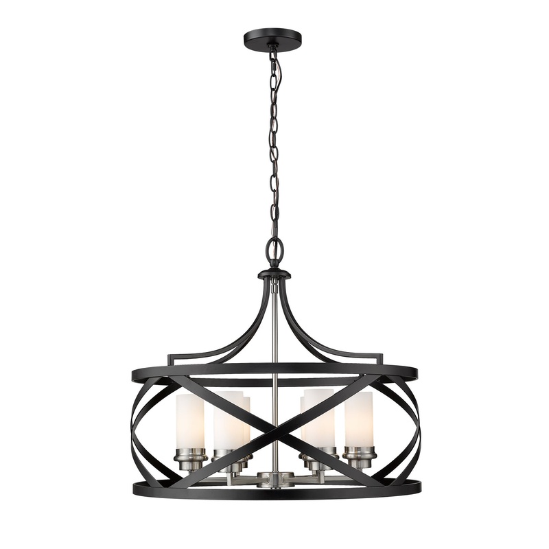Z-Lite 481P24-MB-BN Malcalester Six Light Pendant, Matte Black / Brushed Nickel