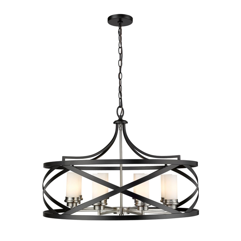 Z-Lite 481P30-MB-BN Malcalester Eight Light Pendant, Matte Black / Brushed Nickel