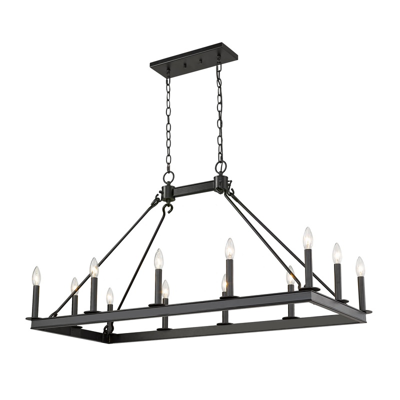 Z-Lite 482-12L-MB Barclay 12 Light Chandelier, Matte Black