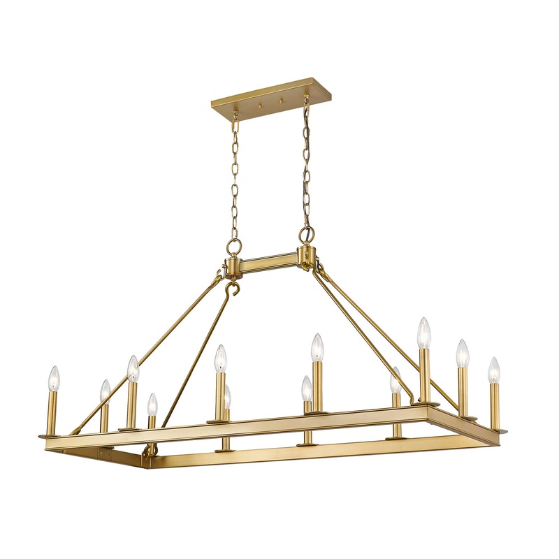 Z-Lite 482-12L-OBR Barclay 12 Light Chandelier, Olde Brass