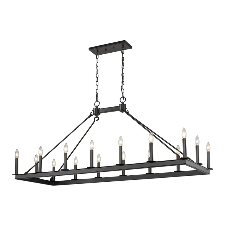Z-Lite 482-16L-MB Barclay 16 Light Chandelier, Matte Black