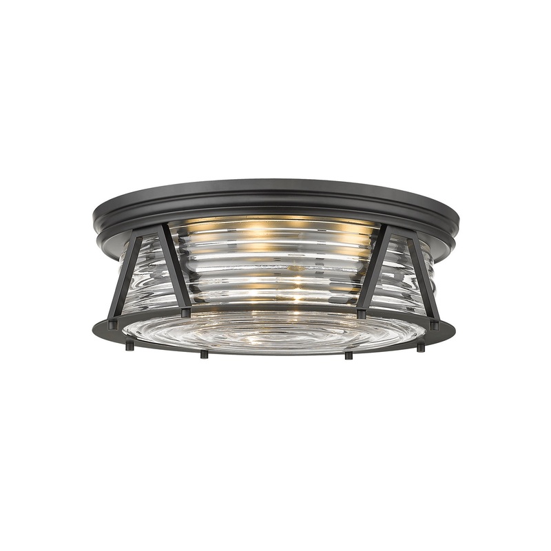 Z-Lite 491F4-MB Cape Harbor Four Light Flush Mount, Matte Black