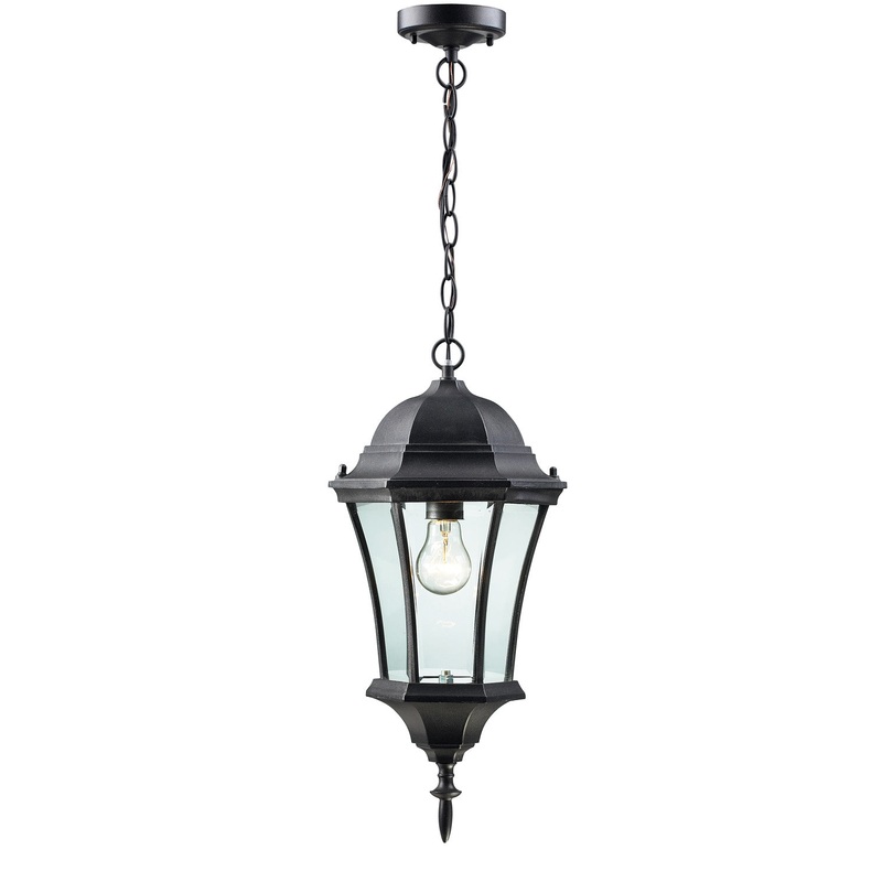 Z-Lite 522CHM-BK Wakefield One Light Outdoor Chain Mount Ceiling Fixture, Black