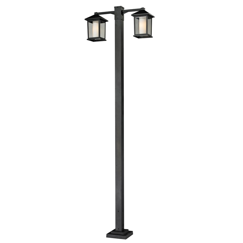 Z-Lite 523-2-536P-BK Mesa Two Head Outdoor Post, Black