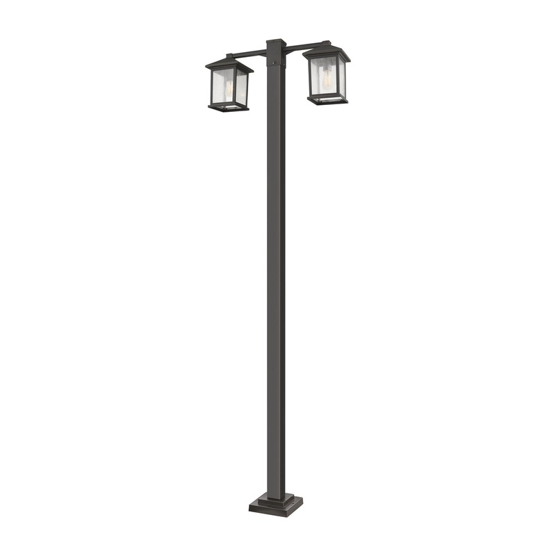 Z-Lite 531-2-536P-ORB Portland Two Light Outdoor Post Mount, Oil Rubbed Bronze