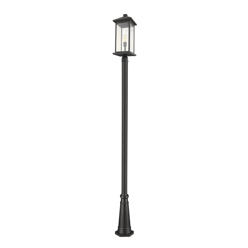 Z-Lite 531PHBXLR-519P-BK Portland One Light Outdoor Post Mount, Black