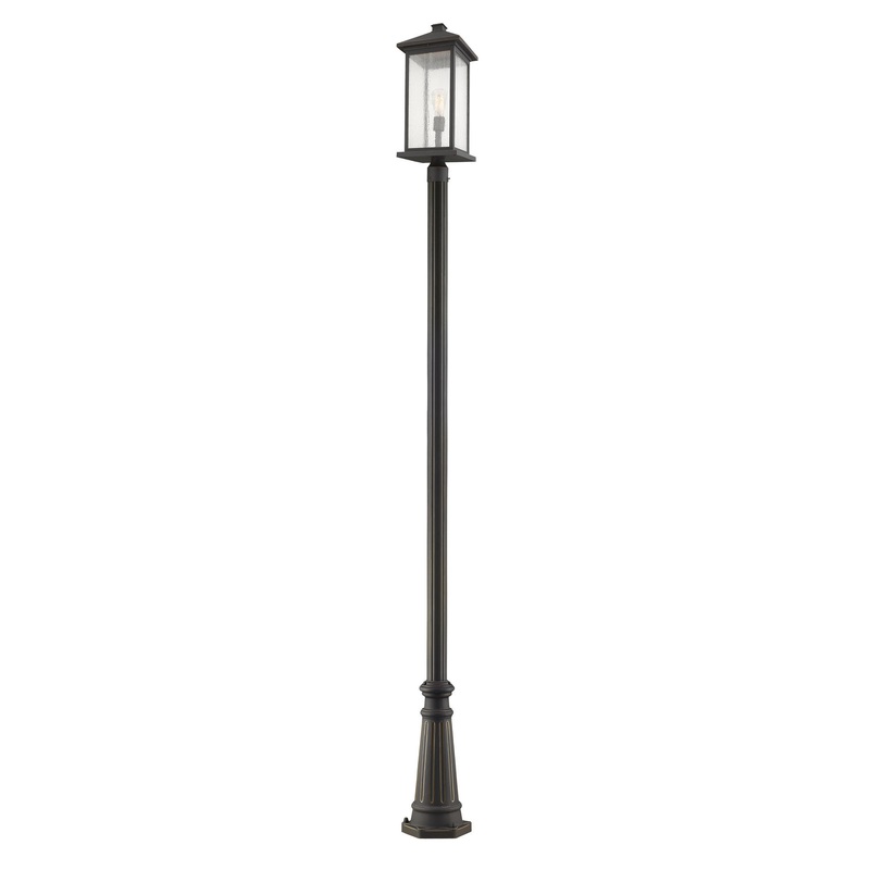 Z-Lite 531PHBXLR-519P-ORB Portland One Light Outdoor Post Mount, Oil Rubbed Bronze