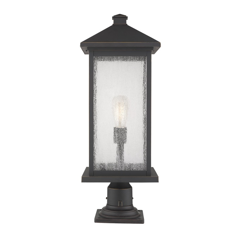 Z-Lite 531PHBXLR-533PM-ORB Portland One Light Outdoor Pier Mount, Oil Rubbed Bronze