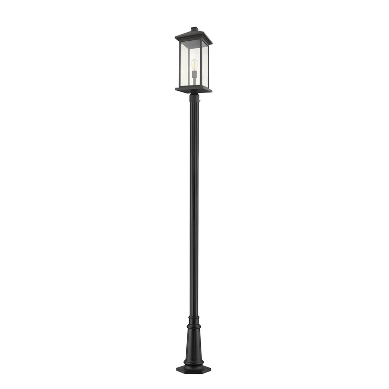 Z-Lite 531PHBXLR-557P-BK Portland One Light Outdoor Post Mount, Black