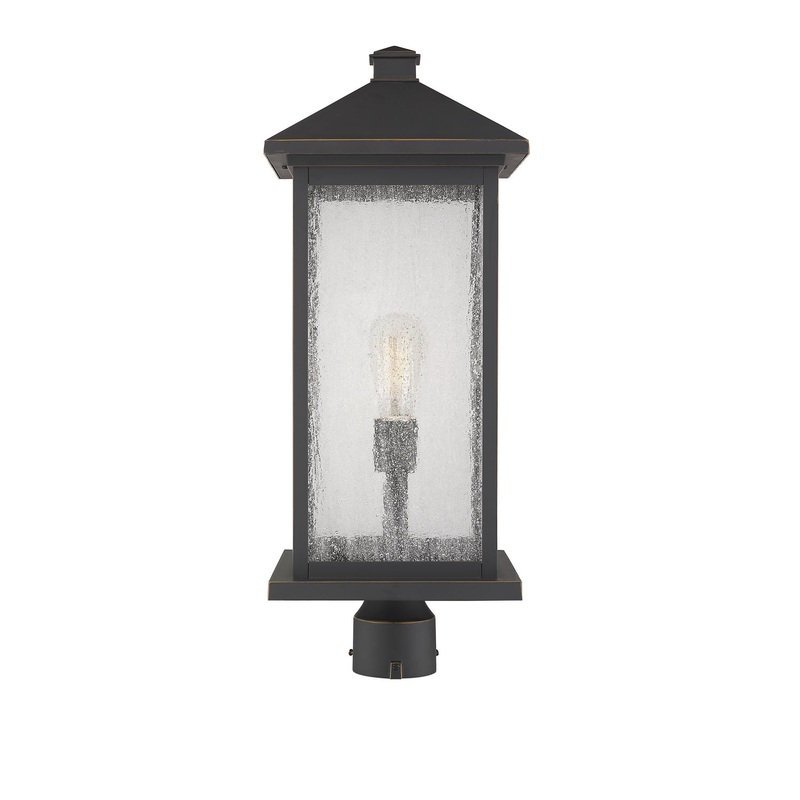 Z-Lite 531PHBXLR-ORB Portland One Light Outdoor Post Mount, Oil Rubbed Bronze