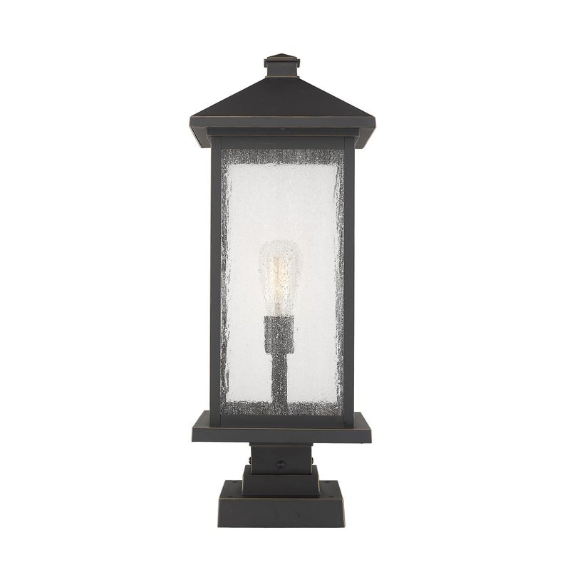 Z-Lite 531PHBXLS-SQPM-ORB Portland One Light Outdoor Pier Mount, Oil Rubbed Bronze