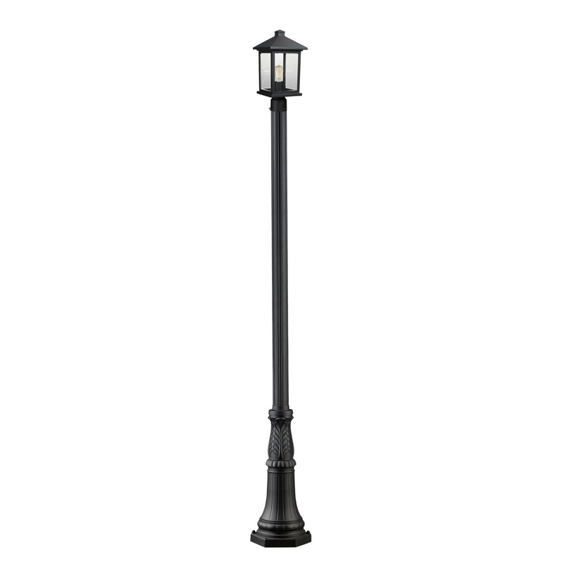 Z-Lite 531PHMR-518P-BK Portland One Light Outdoor Post Mount, Black