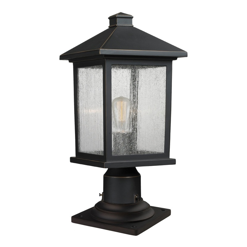 Z-Lite 531PHMR-533PM-ORB Portland One Light Outdoor Pier Mount, Oil Rubbed Bronze