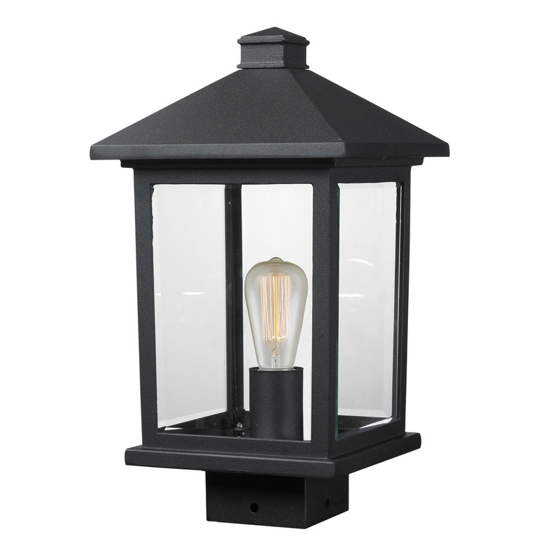 Z-Lite 531PHMS-BK Portland One Light Outdoor Post Mount, Black