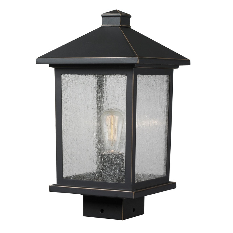 Z-Lite 531PHMS-ORB Portland One Light Outdoor Post Mount, Oil Rubbed Bronze