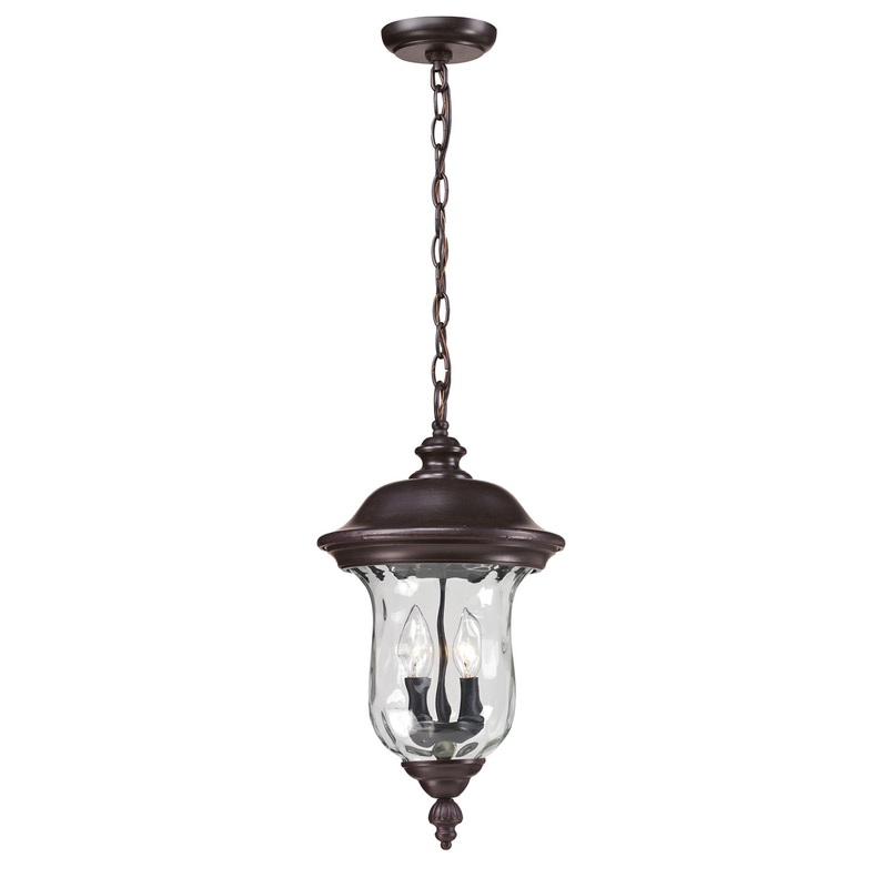 Z-Lite 533CHM-RBRZ Armstrong Two Light Outdoor Chain Mount Ceiling Fixture, Bronze