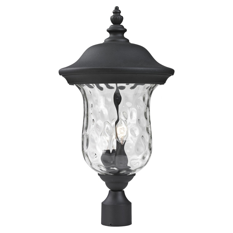 Z-Lite 533PHB-BK Armstrong Three Light Outdoor Post Mount, Black