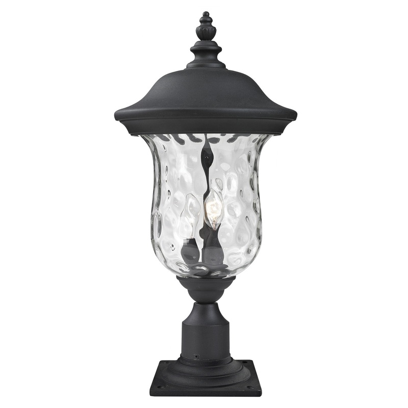 Z-Lite 533PHM-533PM-BK Armstrong Two Light Outdoor Pier Mount, Black