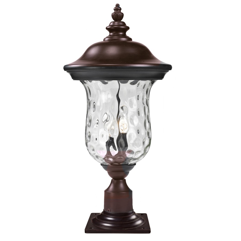 Z-Lite 533PHM-533PM-RBRZ Armstrong Two Light Outdoor Pier Mount, Bronze