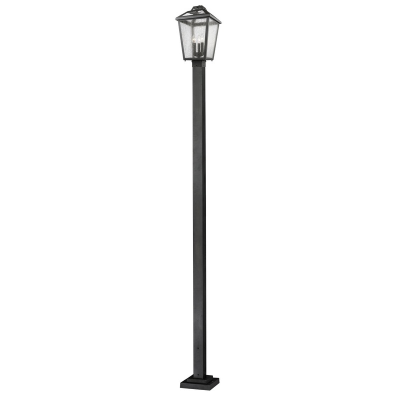 Z-Lite 539PHBS-536P-BK Bayland Three Light Outdoor Post Mount, Black