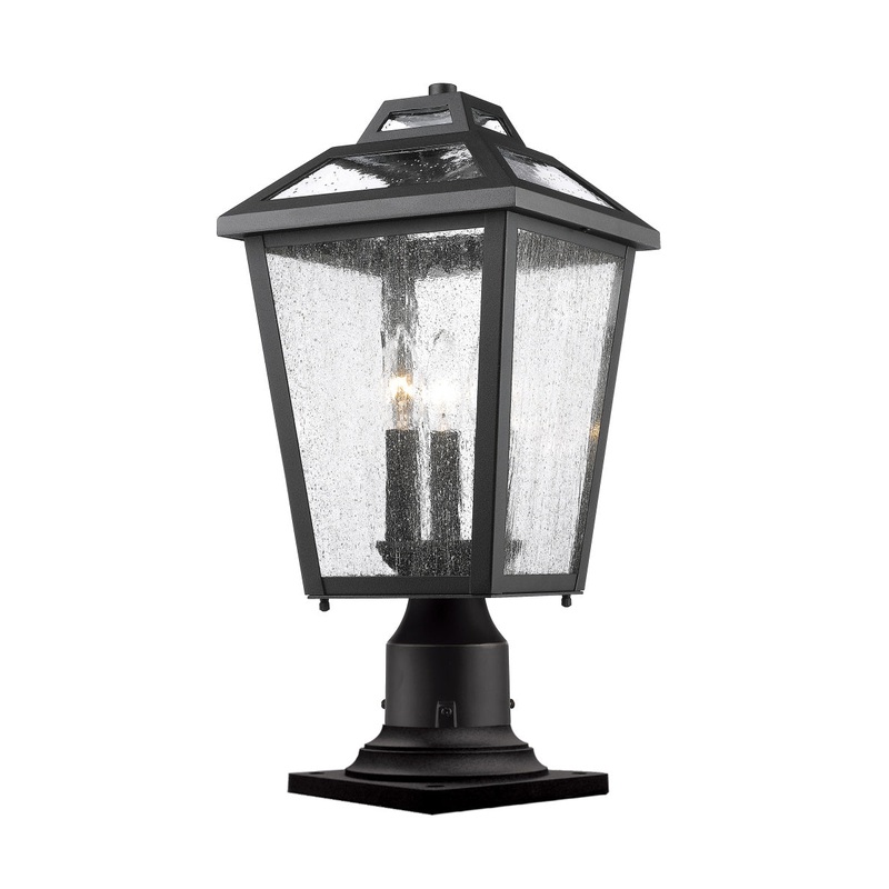 Z-Lite 539PHMR-533PM-BK Bayland Three Light Outdoor Pier Mount, Black