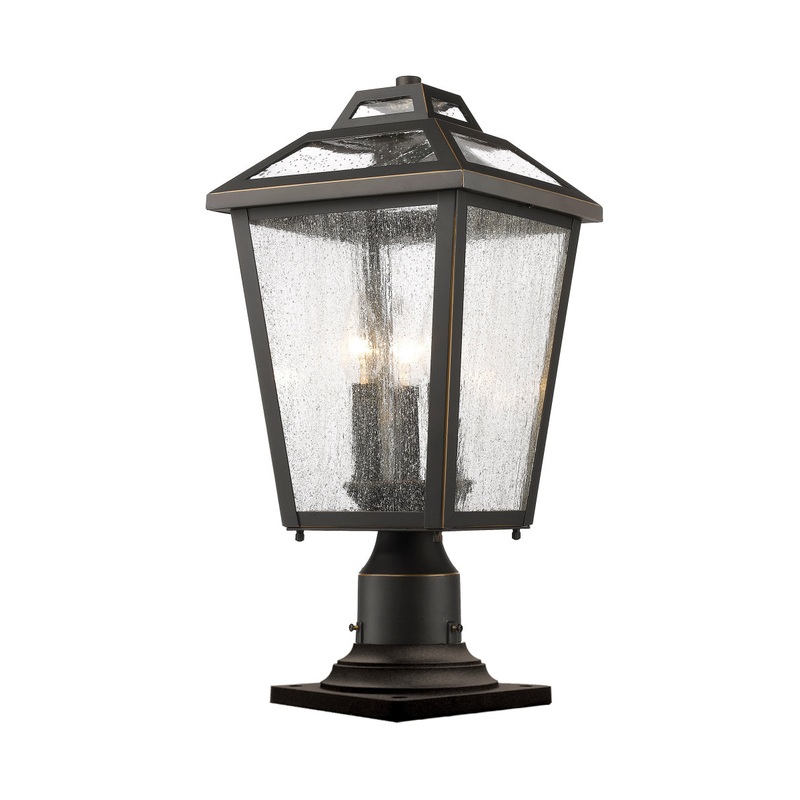 Z-Lite 539PHMR-533PM-ORB Bayland Three Light Outdoor Pier Mount, Oil Rubbed Bronze
