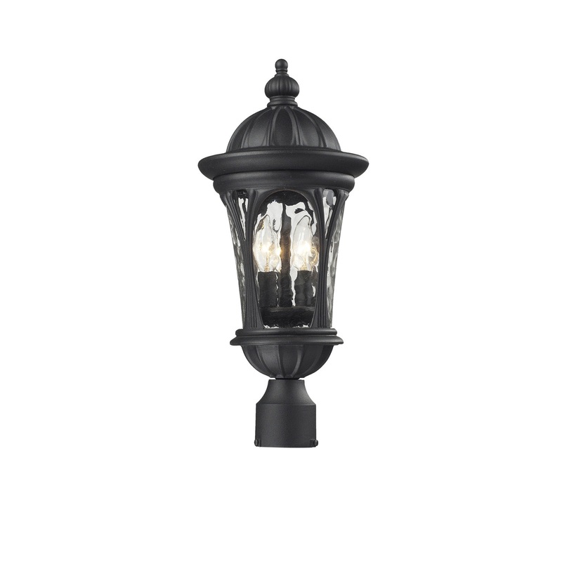 Z-Lite 543PHM-BK Doma Three Light Outdoor Post Mount, Black