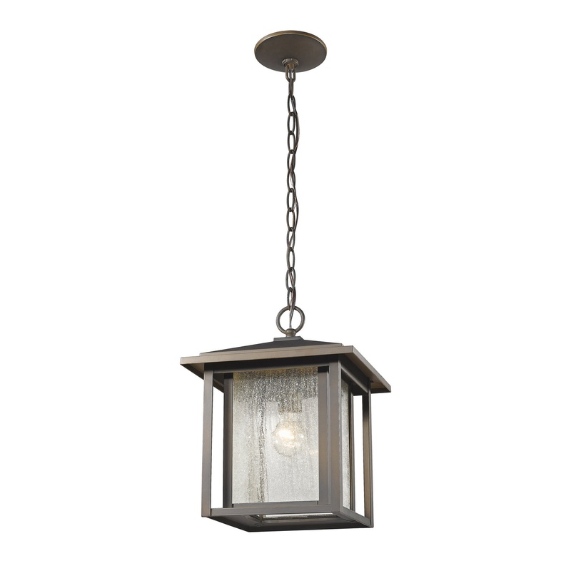 Z-Lite 554CHB-ORB Aspen One Light Outdoor Chain Mount Ceiling Fixture, Oil Rubbed Bronze