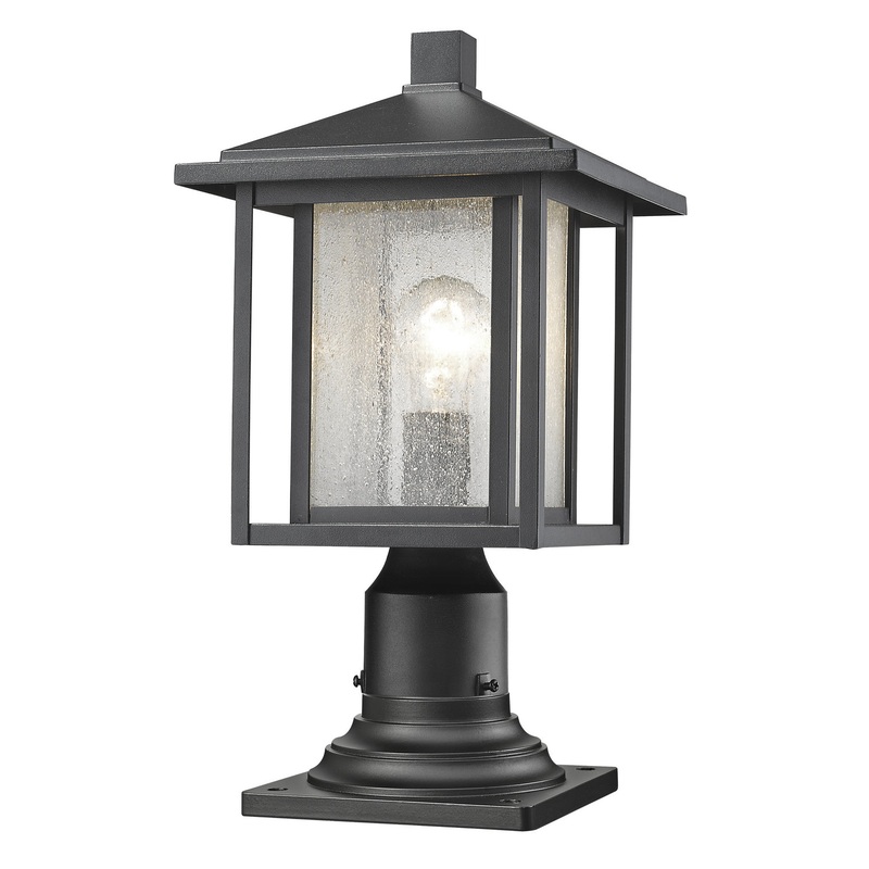 Z-Lite 554PHM-533PM-BK Aspen One Light Outdoor Pier Mount, Black