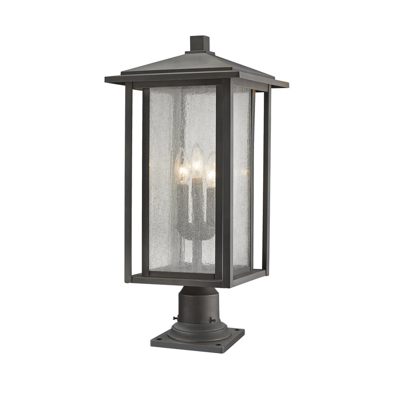 Z-Lite 554PHXLR-533PM-ORB Aspen Three Light Outdoor Pier Mount, Oil Rubbed Bronze